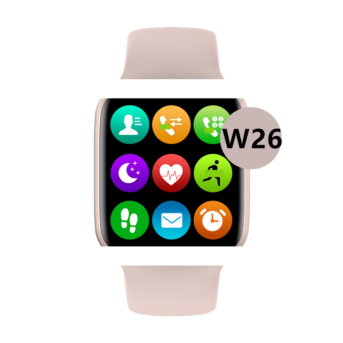 

Wholesale BT Call Reloj intelgente IP68 Waterproof Pedometer Heart Rate Sport Smartwatch W26 Multi-function Smart Watch, Black, white, pink