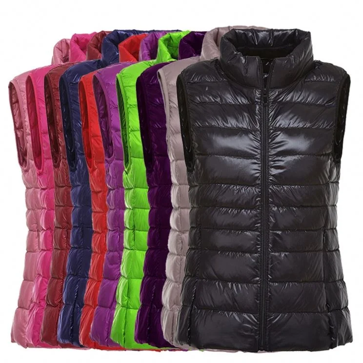 

2021 Wholesale winter down sleeveless jacket customized women vest down jacket