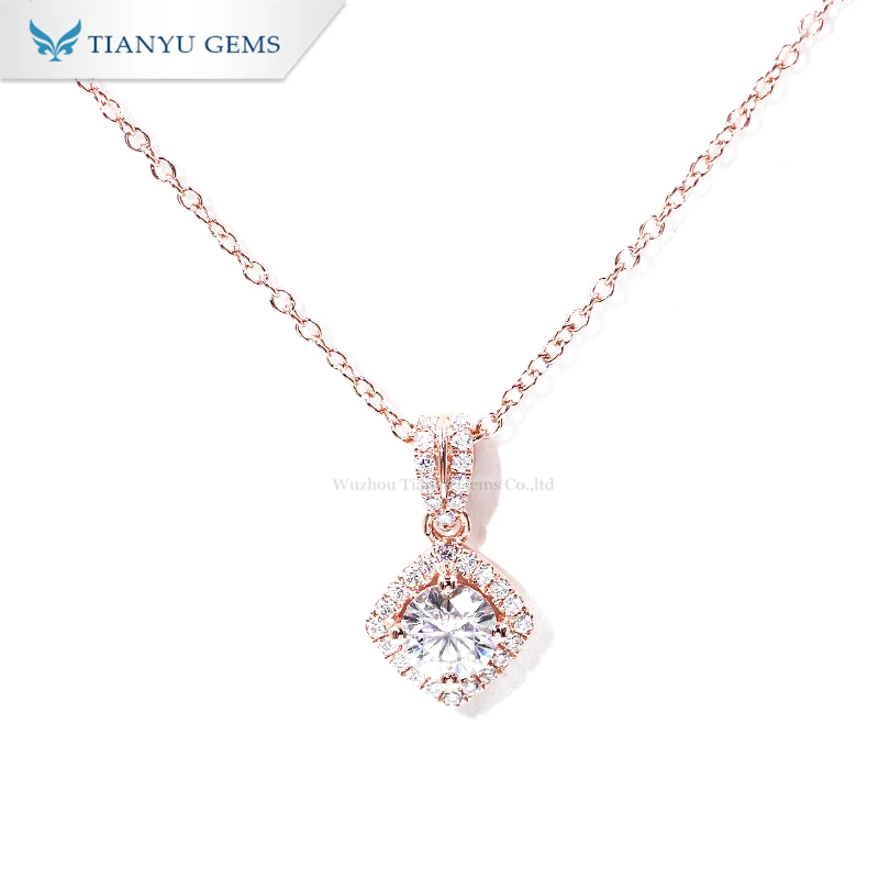 

Tianyu gems jewelry charms 14k white gold moissanite diamond necklace pendant