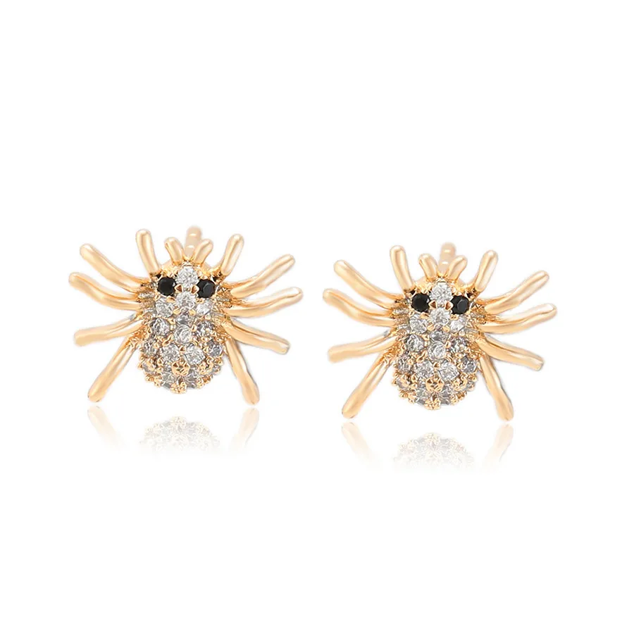 

S00118280 xuping jewelry creative design simple and cute animal spider 18K gold-plated diamond earrings