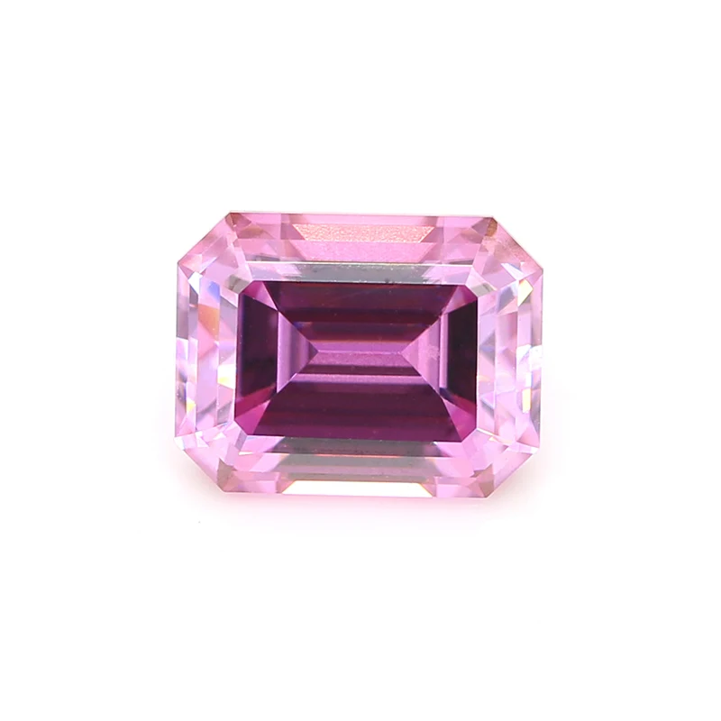 

Lab Grown Diamond Emerald Cut Pink Gemstones Loose Moissanite