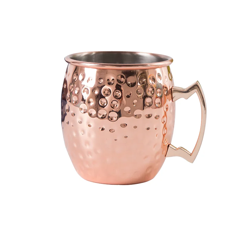 
17oz/500ml Hammer Moscow Mule Mug Copper Plated Stainless Steel Cocktail Mug beer mug for Bar 