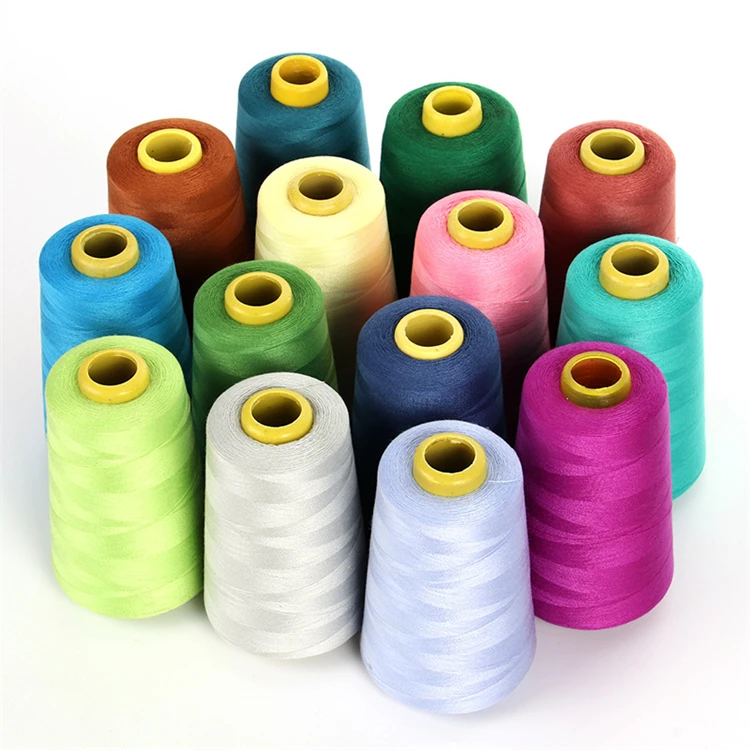 

Weitian WT brand RTS No MOQ 40/2 5000yds Dyed Spun 100% Polyester Sewing Thread with Different Color for Sewing Machine/Hoodie, About 500 colors