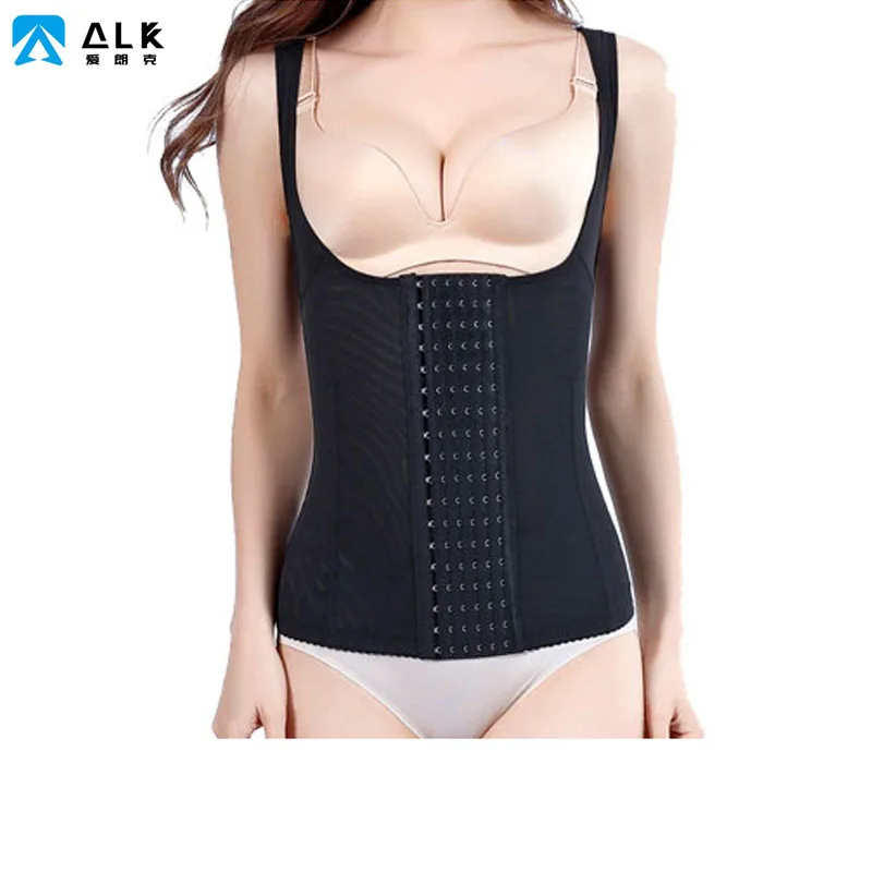 

Ailangke Wholesale Best Neoprene Waist Trainer Corset Sweat Perfect Vest Weight Loss Full Body Shaper Hangers Workout Tank Tops, Black/champagne