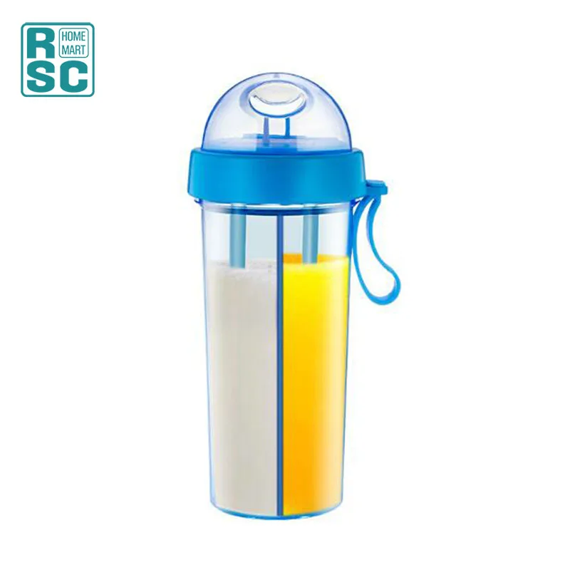 Portable Double Straw Independent Drink 2-in-1 Leak-Proof Kid Cup  Children's Cup Double-Sided