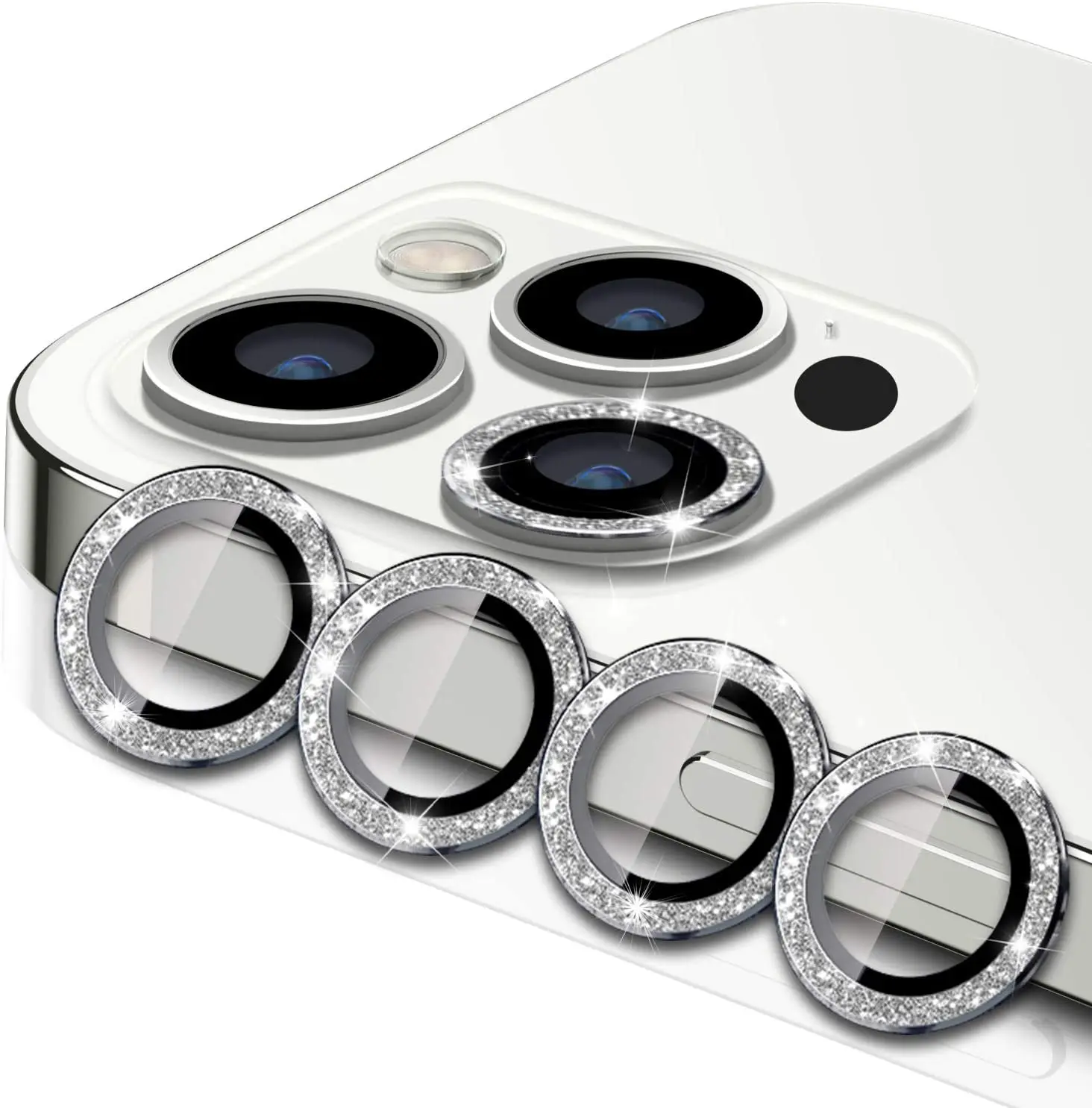 

3d Metal Aluminum Mobile Phone Back Camera Lens Protector For Iphone 12 Mini Iphone 12 Pro Max With Packing Box