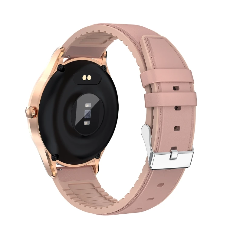 

Top Quality Pink MK10 1.3 inch IPS Color Full-screen Touch Leather Belt Smart Watch Heart Rate Monitor Manufacturer OEM