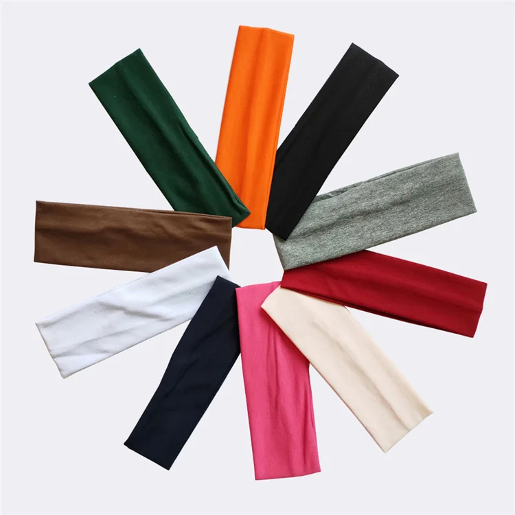 

Wholesale Popular High Quality Jogging Hair Band Ladies Girl Cotton Yoga Headband Custom Logo Sports Headband For Women, 28 colors available