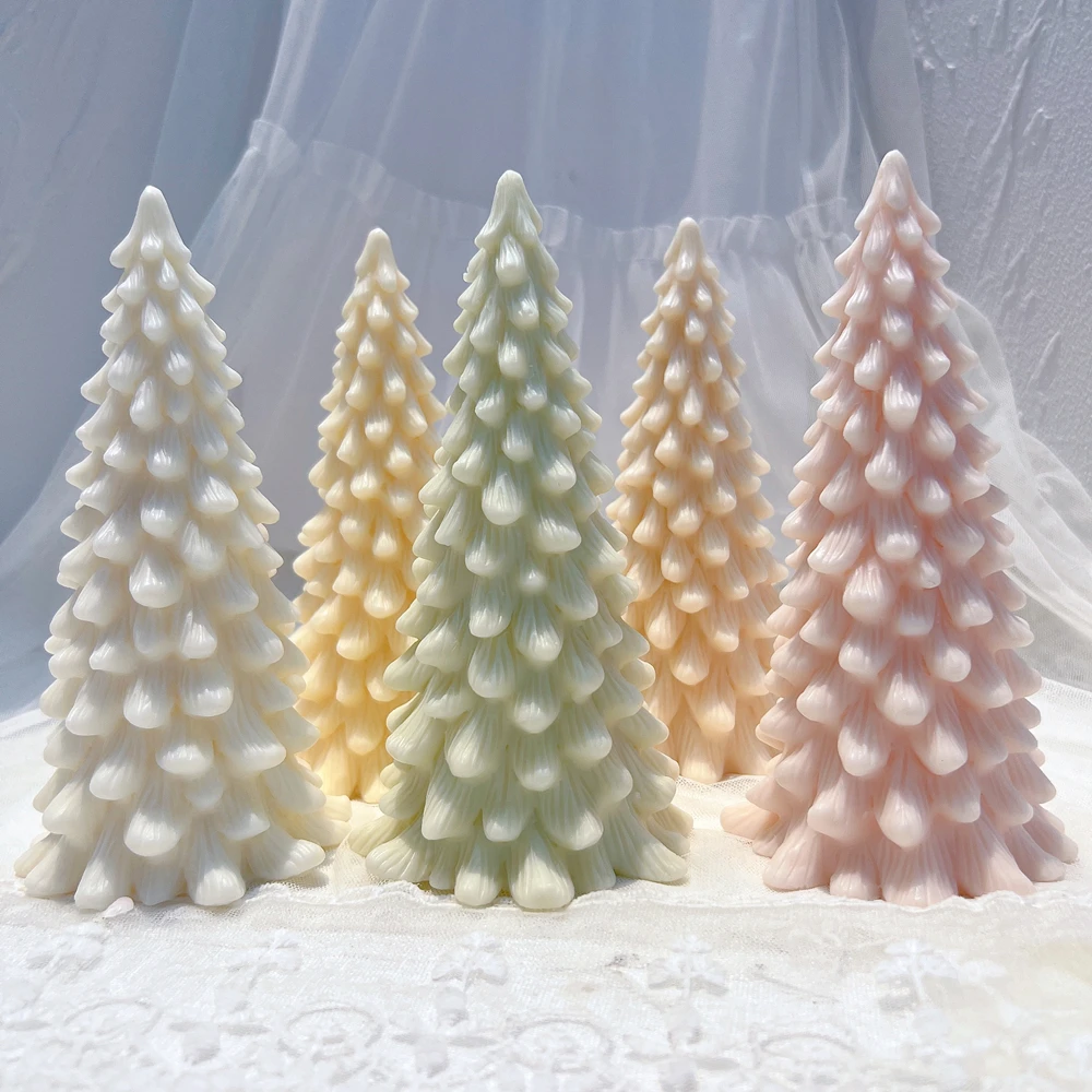 M Size Christmas Tree Silicone Candle Mold Christmas Ornaments Silicone Mold Dinner Soy Wax Silicone Mould