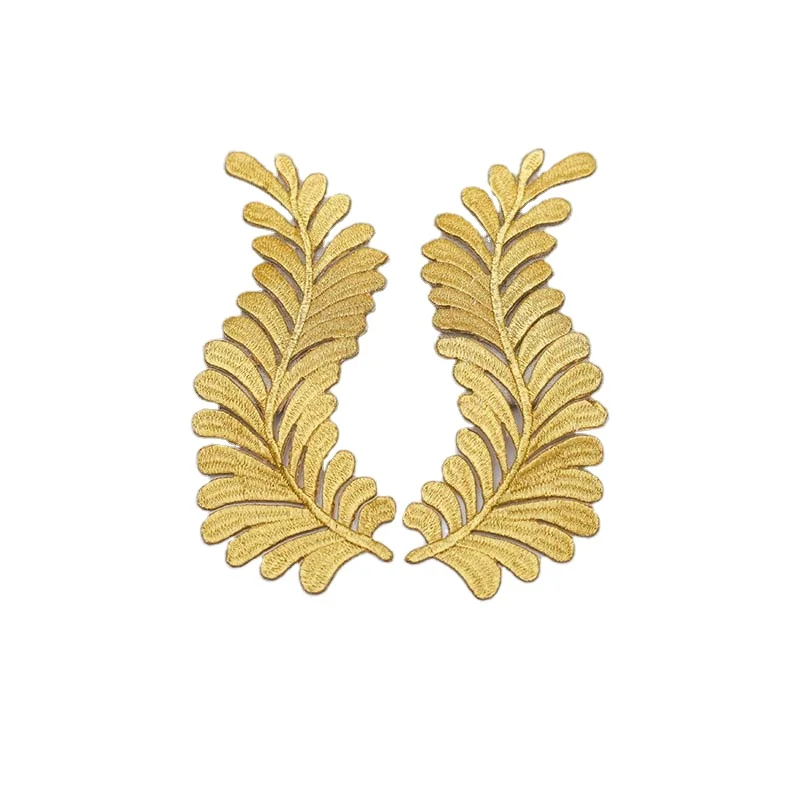 Diy Traditional Clothes Decorative Iron-on Patch Sticker Geometric Cloud Ethnic Dress Gold Silver Yarn Embroidery Applique Patch