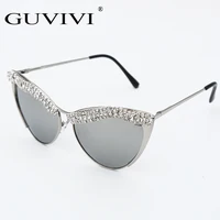 

GUVIVI Rhinestone Vintage cat eye sunglasses women Fashion sunglasses with diamonds Wholesale fashion sunglasses