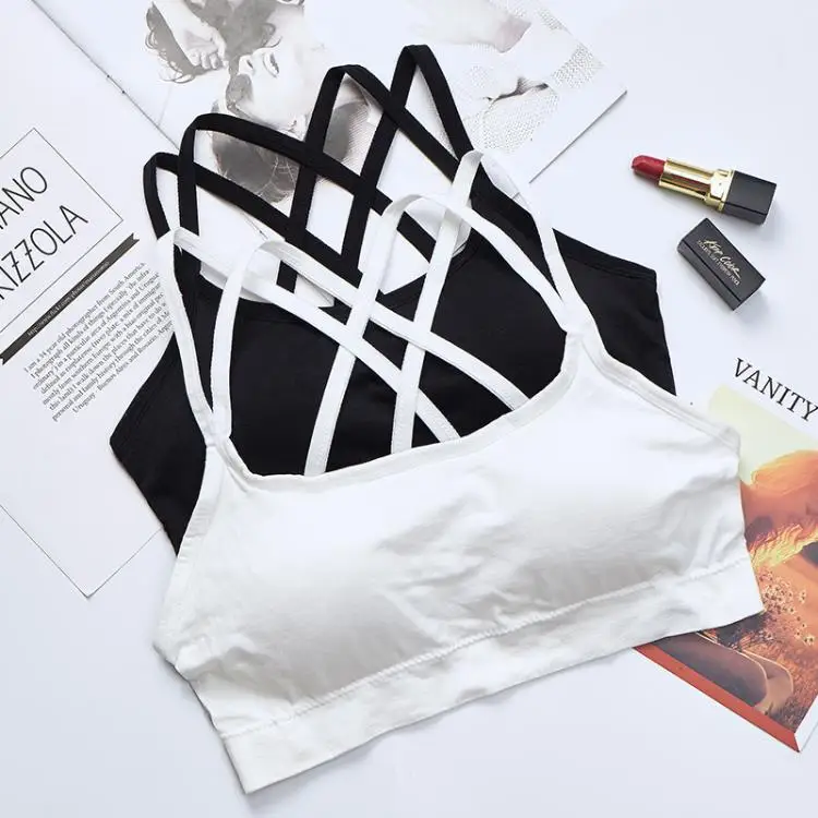 

Plain Fitness Yoga Bra Custom Made Band Logo Fitness Ladies Seamless cotton Women Tops Athletic Sports Bra, Multi color