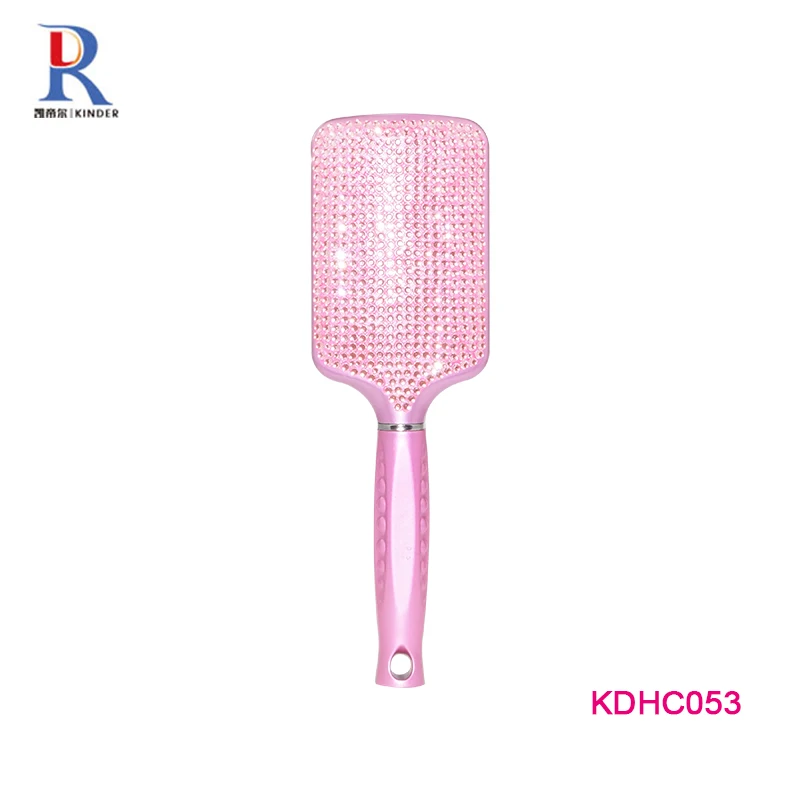 

High quality custom logo paddle brush cover rhinestone bling detangling hair brush, Pink,gold,blue,crystal or customize as your requirement
