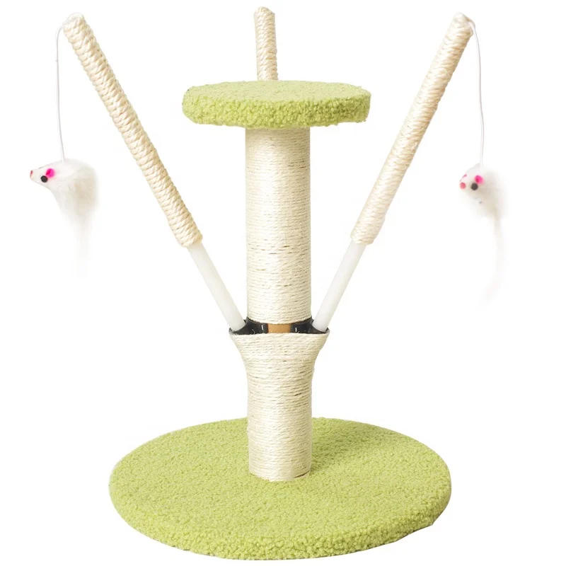 

Secure cat scratching jumping frame with mouse toys wood pet furniture house small tower scratcher pet high quality cat tree