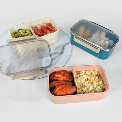 

Eco-Friendly Food Grade PP Lunch Box Microwave And Dishwasher Safe Single Layer 2 Compartments, Pink,white,green/ custom color