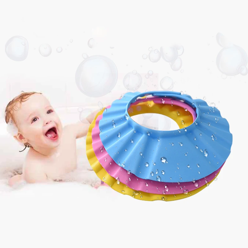 

Soft Children Care Baby Shower Hat Shampoo hat Wash Hair Kids Bath Visor Hats Adjustable Shield Waterproof Ear Protection Eye