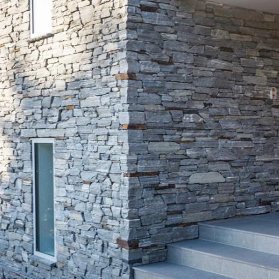 Natural Cultured Grey And White Quartz Ledgestone Veneer For Interior