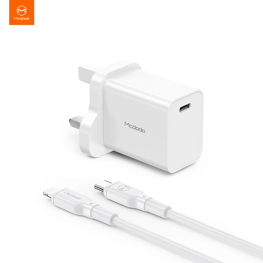 

Mcdodo Type c to light ning Cable Mobile Charger Qc Pd 5V 3A 2 USB Travel Wall Europe Plug Power Charger for iPhone Ipad