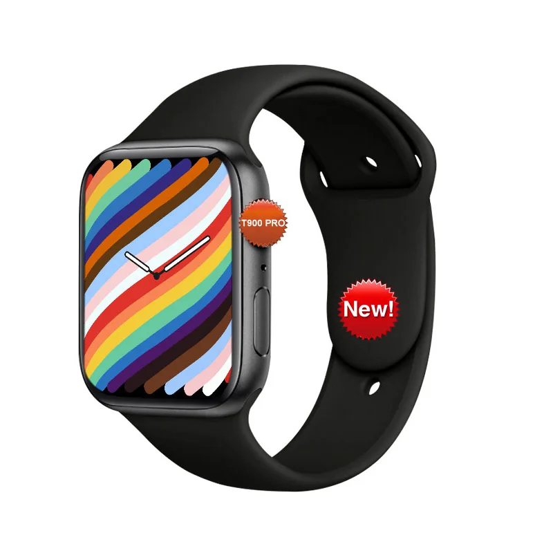 

New products smart watch t900 pro 2021 Full Touch Screen Heart Rate Waterproof mobile phone bracelet Smartwatch T900, White , black and pink