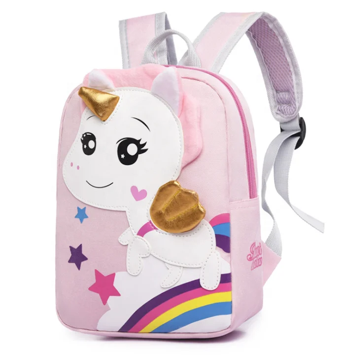 

Custom Pony Unicorn Cartoon Cute Kindergarten Kids Backpack, Yellow, wine red, blue, pink