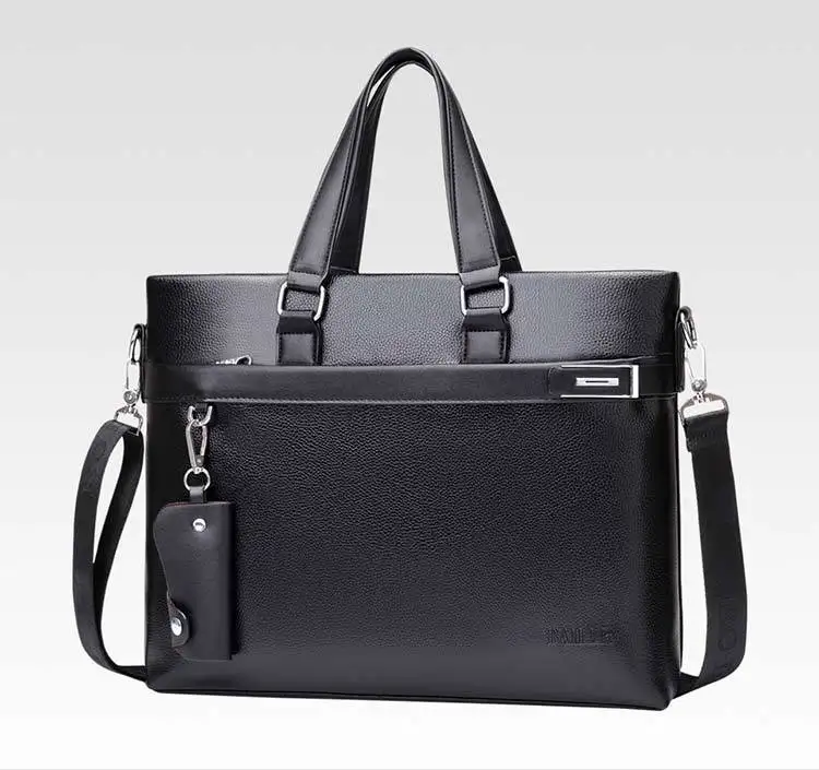 

2020 new waterproof Retro Style Pu laptop bag handle briefcases leather for men, Black brown