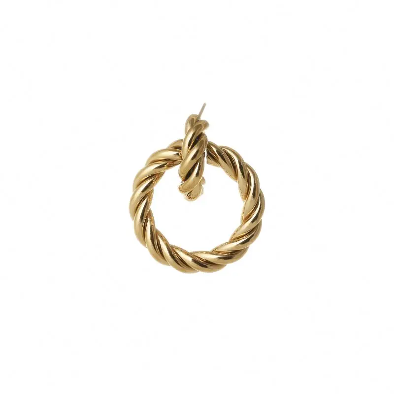 

Unique Design Twisted Stainless Steel Jewelry Girls' Gold Plated Stud Earrings