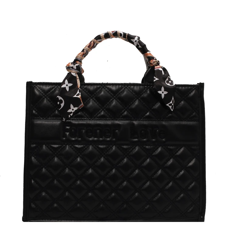 

2021 Fashion European Style Shoulder Bag PU Simple Embroidered Thread Female Bag Casual Leather Luxury Female Handbag
