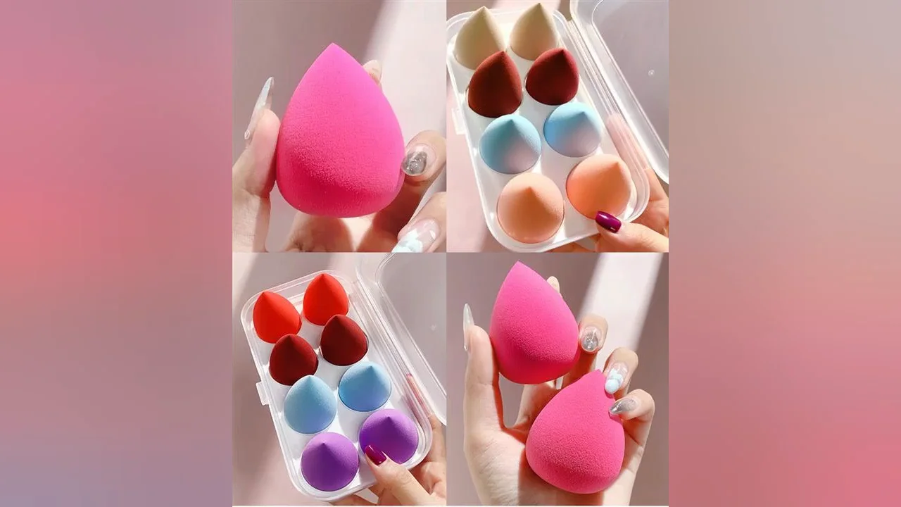 8pcs Set Latex Free Beauty Cosmetic Puff Super Soft Reusable Colorful