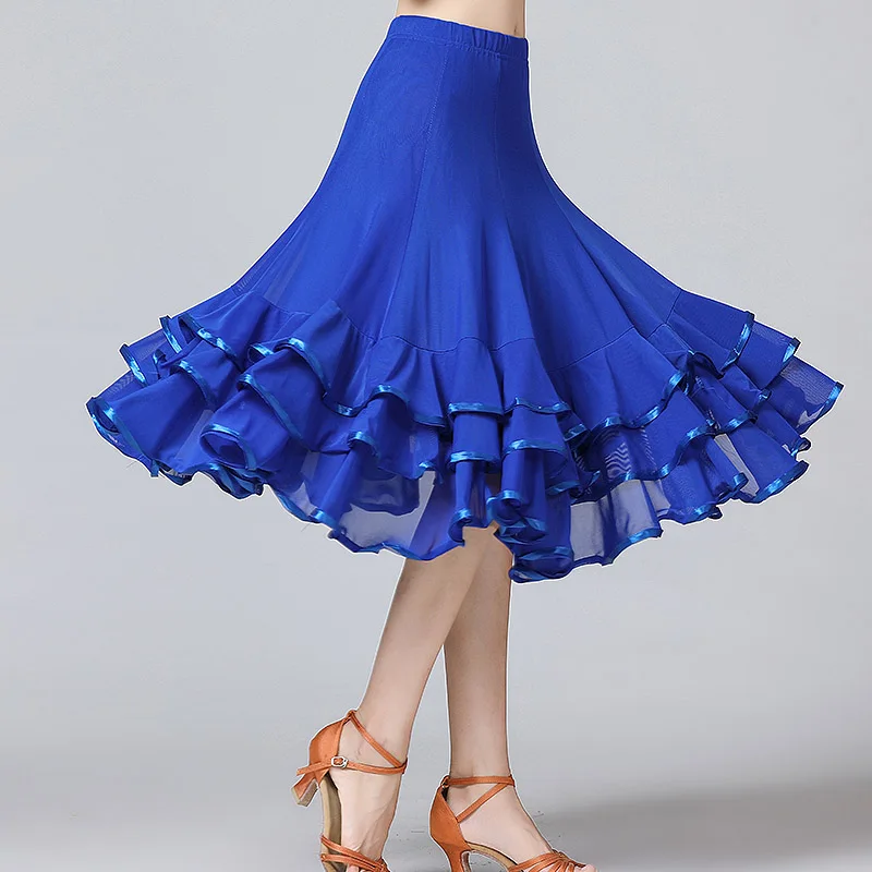 New Lady Ballroom Dance Skirts Female Waltz Modern Dancing Skirts Tango Performance Costume
