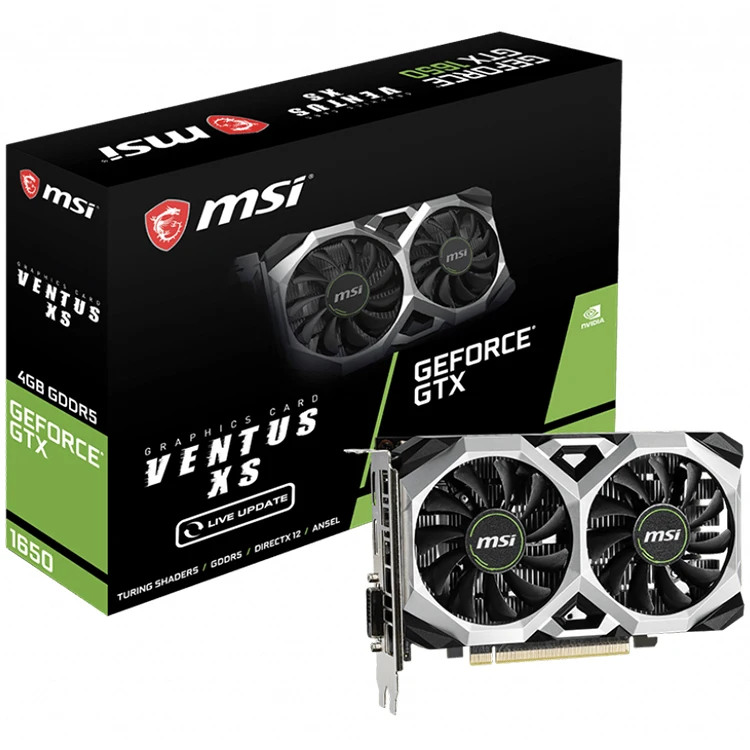 

MSI NVIDIA GeForce GTX 1650 XS 4G Graphics Card with 4GB GDDR5 128-bit Memory Support DL-DVI-D Output