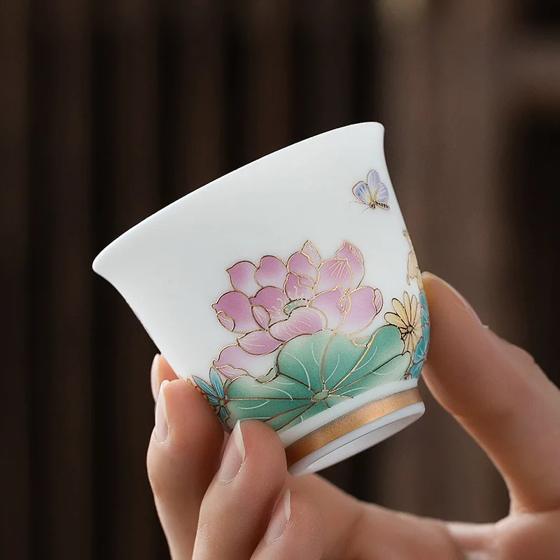 

Kung Fu Tea Cup Single Cup Master Jingdezhen tea set single household water cup ceramic mug