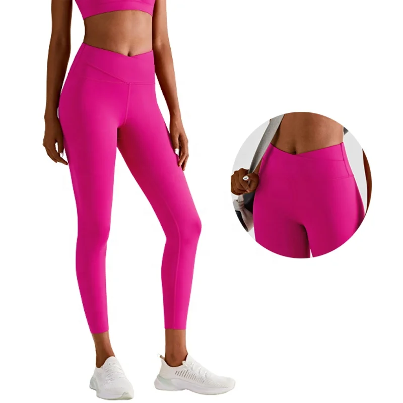 

2022 new Br-lux support nude sports tights women gym active wear Double closed waist yoga leggings pants