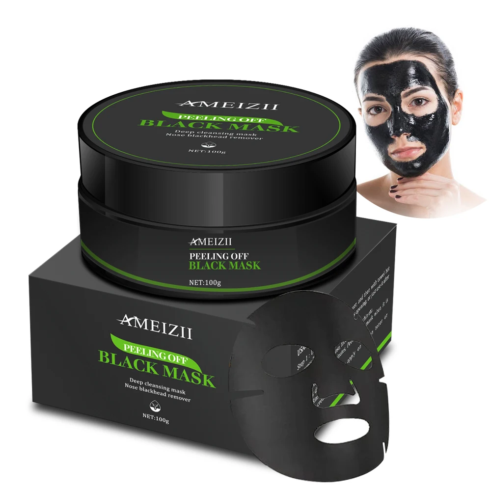 

Wholesale Organic Blackhead Peel Off Clay Mask Mascarillas Faciales Skin Care Face Deep Cleaning Pore Firming Mud Mask, Black