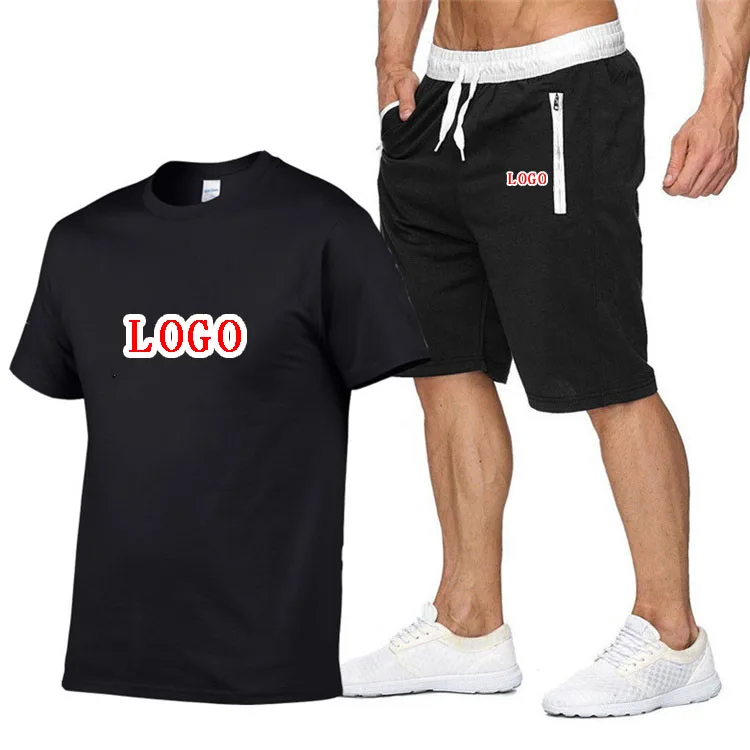 

Training Factory Price Sportswear Backwoods Men's T Shirt Shorts Cotton Two Piece Set Summer Jogging Suit Sweatsuit