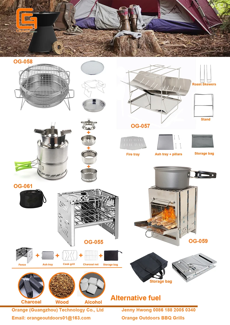 Rectangle Simple BBQ Grill Outdoor Folding Charcoal Grill with Adjustable Cooking Height