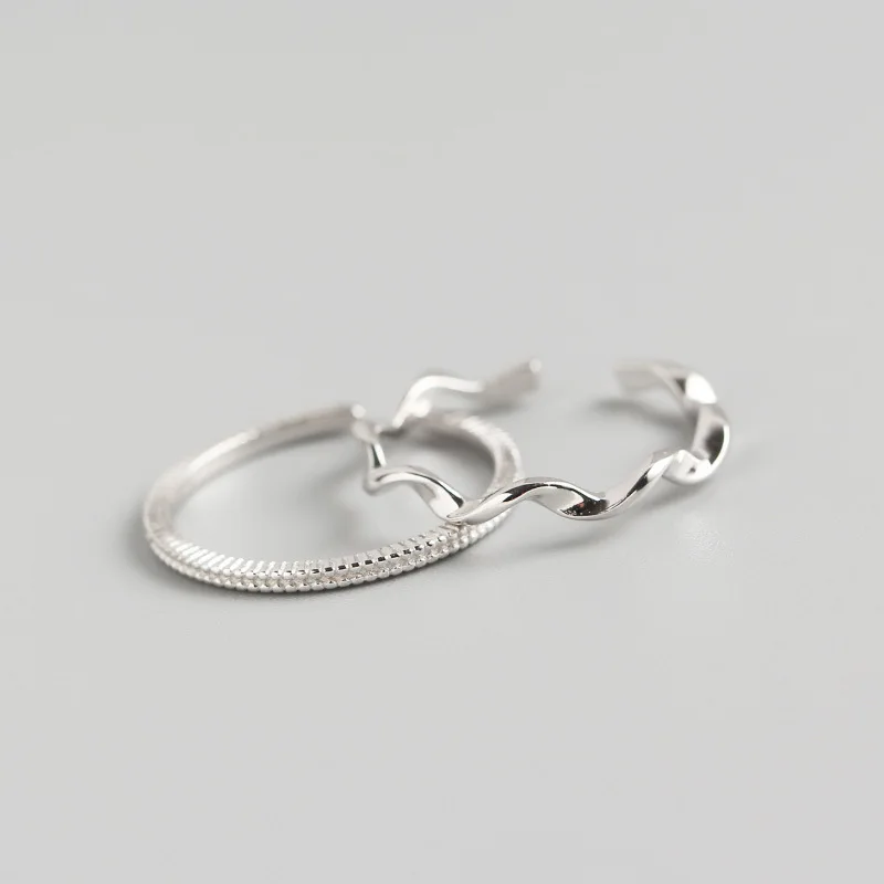 

S925 Sterling Silver Geometric Mobius Twist Women Finger Rings Wholesale