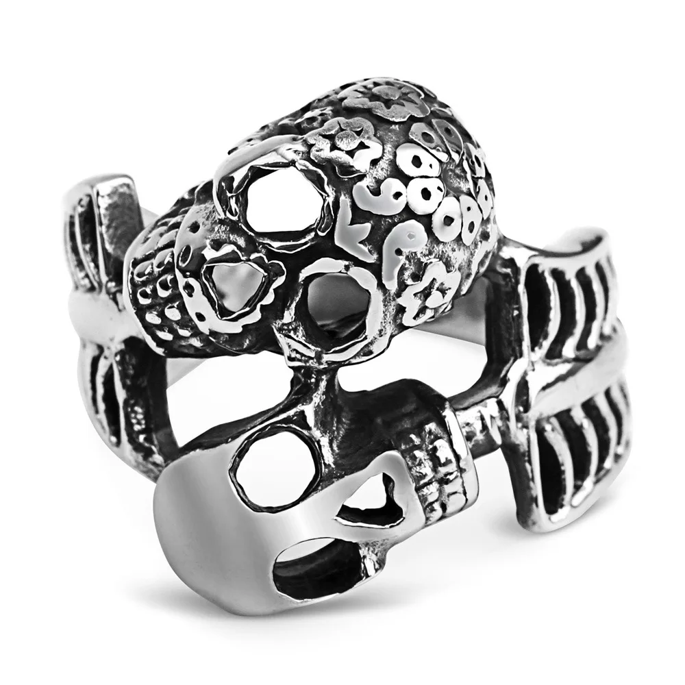 

wish personality skull men's ring punk style retro stainless steel jewelry