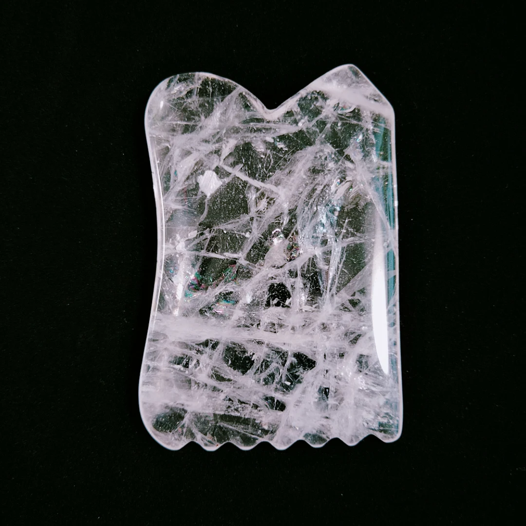 

2021 whole sale clear quartz face gua sha massage tool body treatment gua sha for gift
