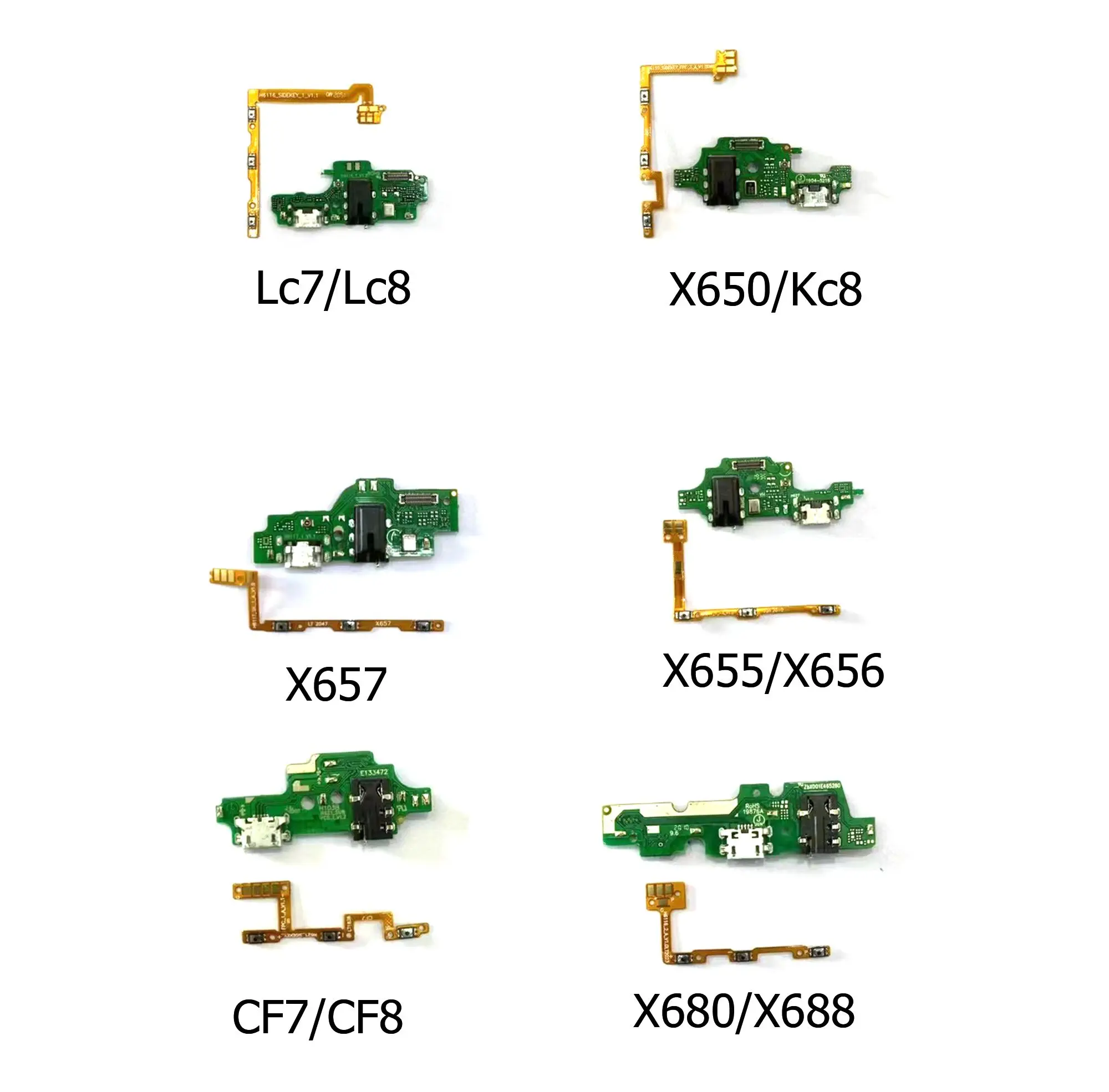 

USB Charging Port Dock Board With Power Volume Flex Tecno LC7 LC8 X650 KC8 X657 X655 X656 CF7 CF8 X680 X688 For Infinix