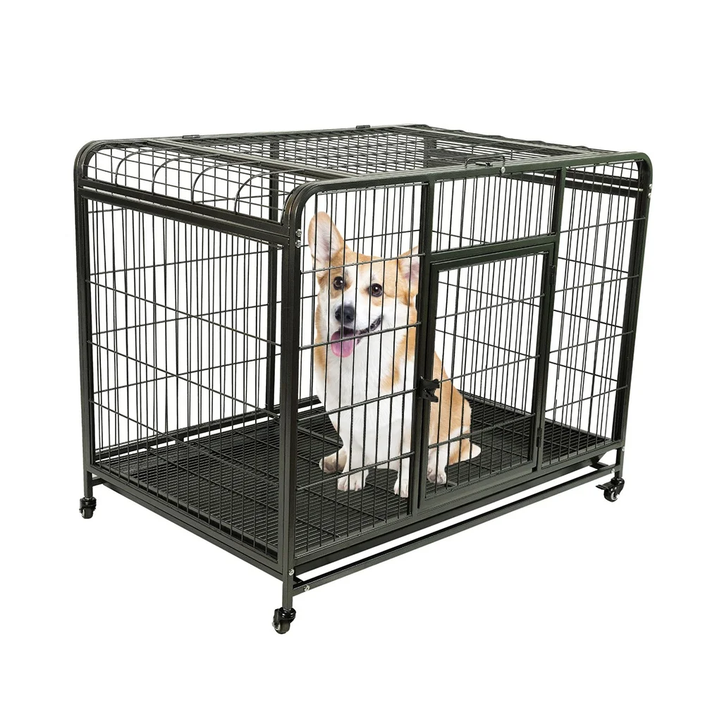 

Lorenzo OEM Jaula XL L94xW58xH68 Steel Small Pet Cat Parrot Dog Kennels Cages Carriers Large Houses Outdoor For Sale Dog Cages, Sparkling silver, rose red