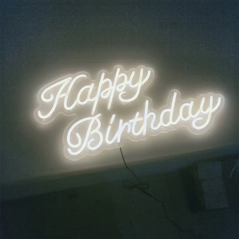 Cross Border Bestsellers Party Supplies Happy Birthday Led Neon Sign for the Wall  Decorate