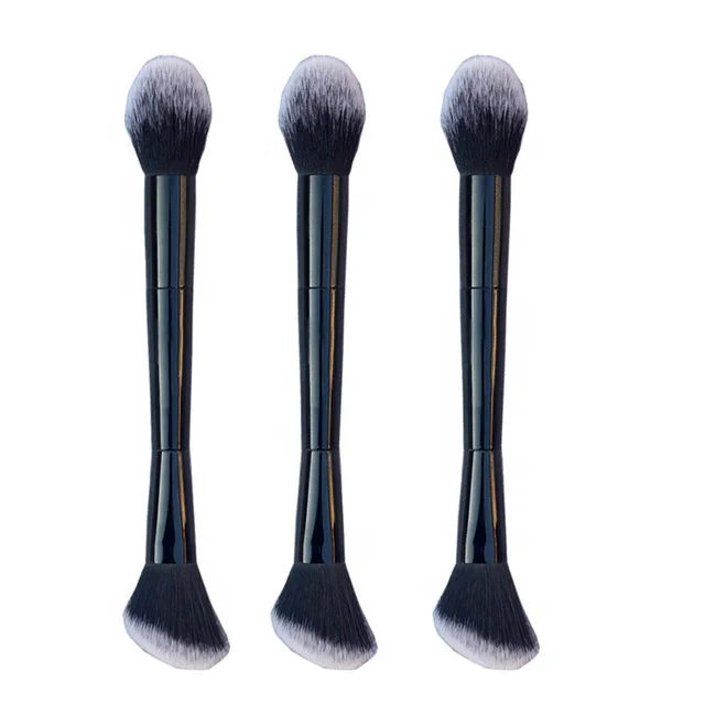 

Customized Double Head Blush Brush Single Foundation Powder Face Brush, Black