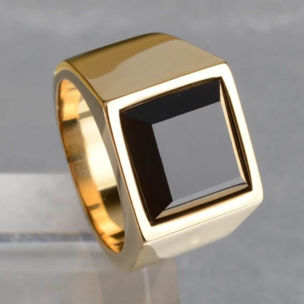

Custom Made Signet Ring 18k Signet Ring 14k Gold Gold Jewelry Full Finger Engraved Silver Onyx Ring With Black Stone For Men, Picture shows