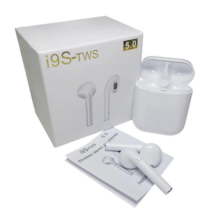 

Hot sale 5.0 version i9s Hi Fi Sound Mini Free ipx Cool Design with Charger Case TWS wireless Earbuds earphone, White