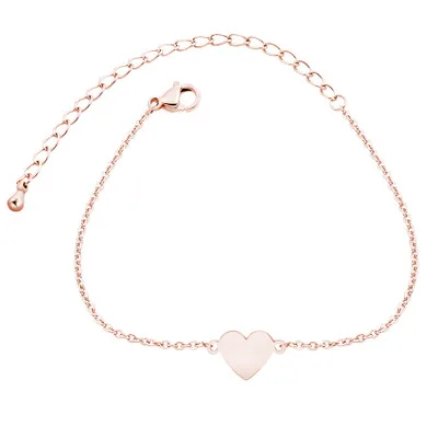 

Cute Stainless Steel Heart Bracelets Initial Charm Bracelet for Women