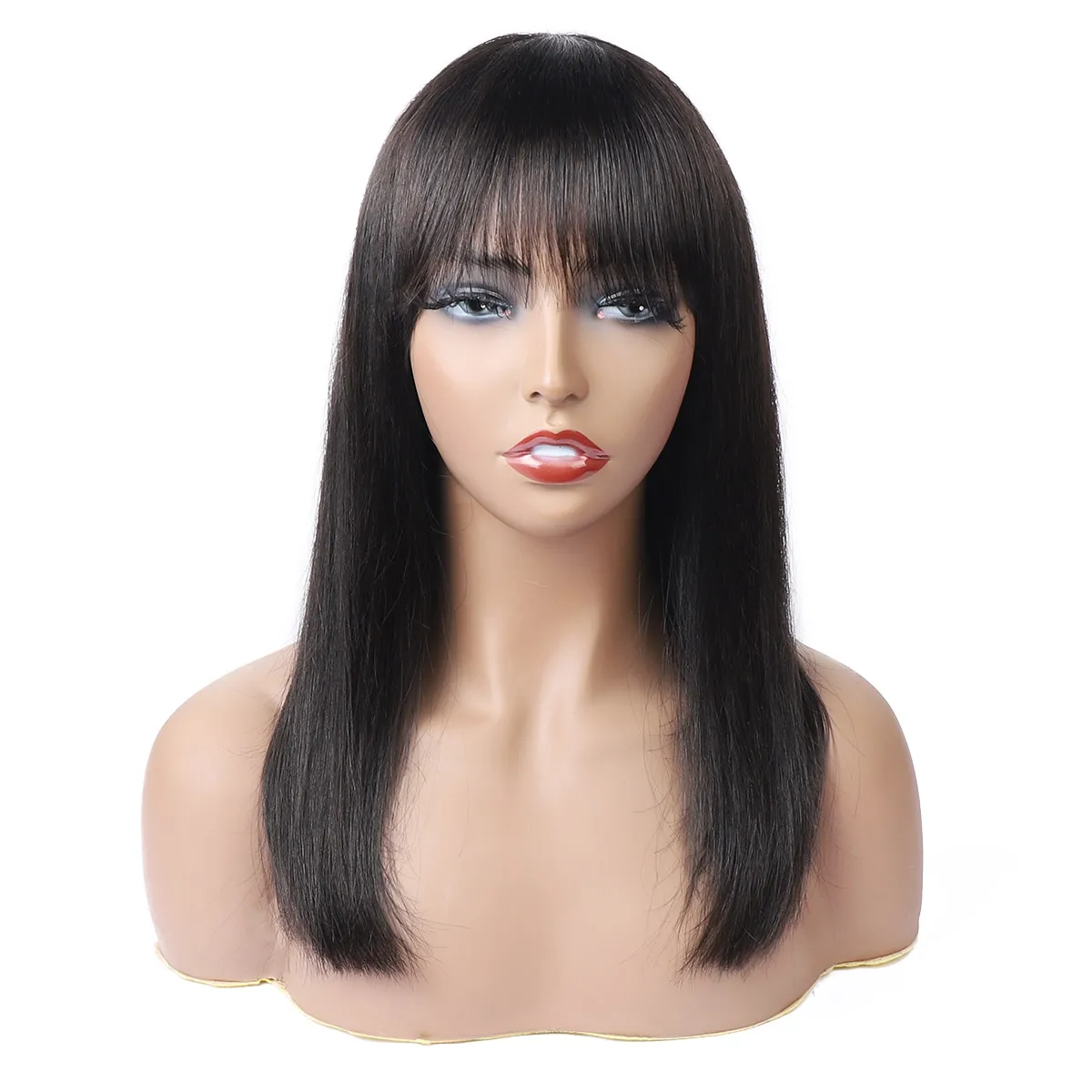 

HAIR Short Bob Wig With Bangs for Women 100% Human Hair Bob Wigs Black Wigs for Party Daily Use