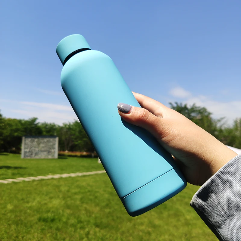 

New Design custom logo double wall insulated stainless steel water bottles, Black, white, green and custom color