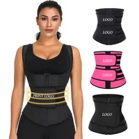 

Private Label Black Slimming Tummy Control 9 Steel Boned Latex Waist Trainer Corset