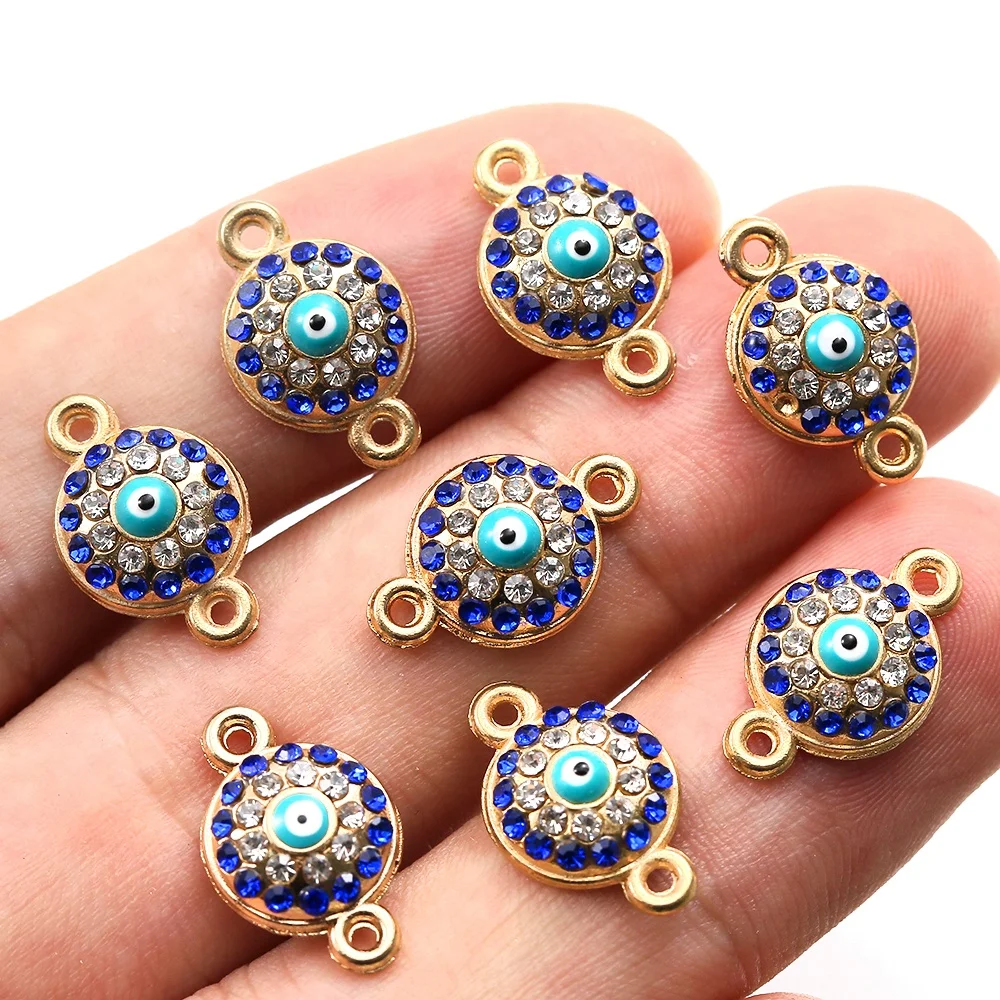 

wholesale high quality devil eye bracelet crystal metal connectors DIY jewelry for bracelet fashion eyes accessory