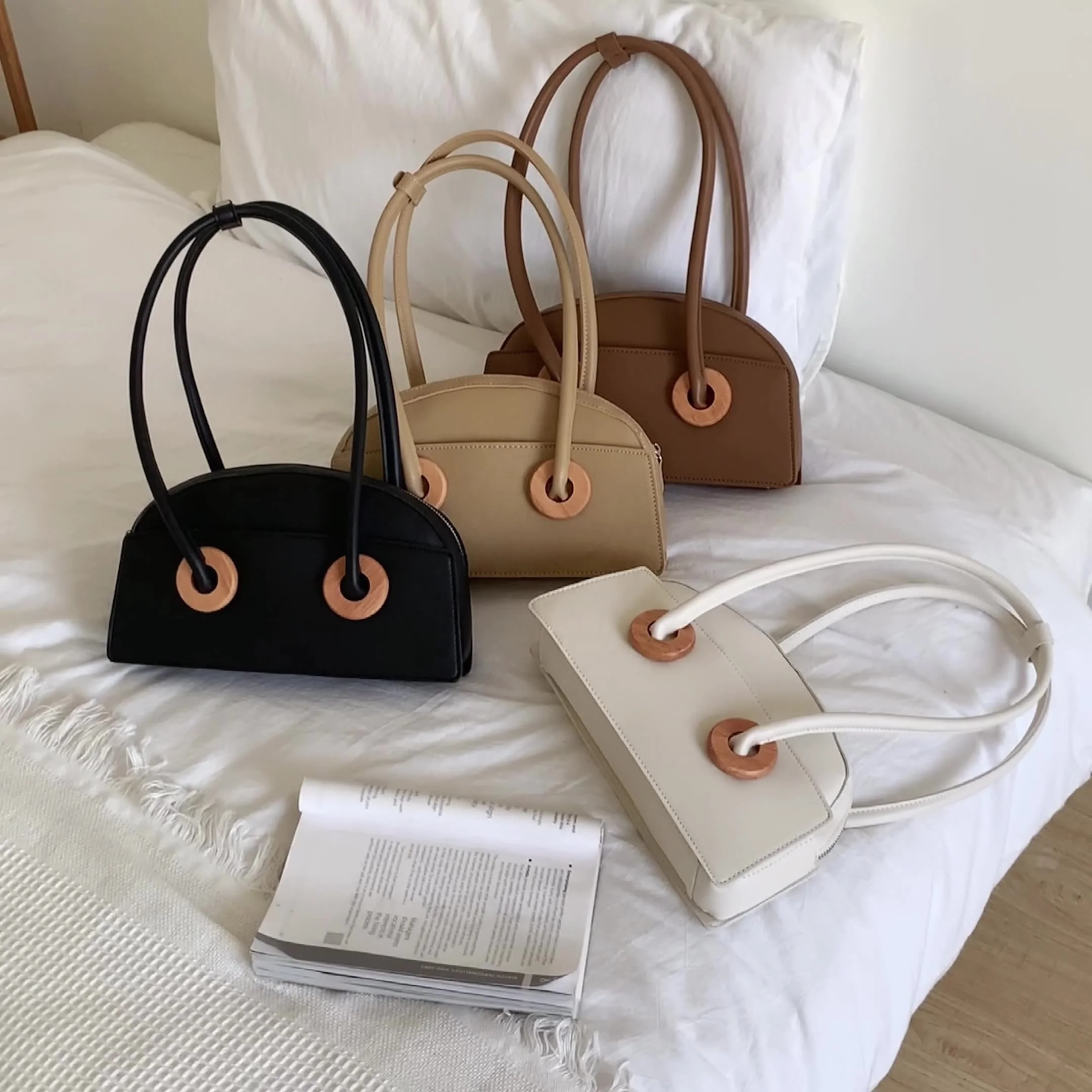 

Korean Design Underarm Shoulder Dumpling Bag Personality Leather Women Hand Bags